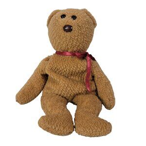 2/$15 Ty Beanie Babies Curly Bear Plush Brown 8.5" Ribbon Floppy 1993 Vintage